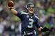 SEATTLE, WA - JANUARY 11: Quarterback Russell Wilson #3 of the Seattle Seahawks throws the ball in the second half while taking on the New Orleans Saints during the NFC Divisional Playoff Game at CenturyLink Field on January 11, 2014 in Seattle, Washington. (Photo by Jeff Gross/Getty Images)