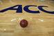 Mar 9, 2012; Atlanta, GA, USA; The ACC logo and game ball as seen on the floor prior to the start of the quarter-final game between the North Carolina Tar Heels and the Maryland Terrapins in the 2012 ACC Men's Basketball Tournament at Philips Arena. Mandatory Credit: Bob Donnan-USA TODAY Sports