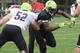 Miami defensive end commit Chad Thomas going up against future Canes offensive lineman KC McDermott at an Under Armour All-America Game scrimmage.