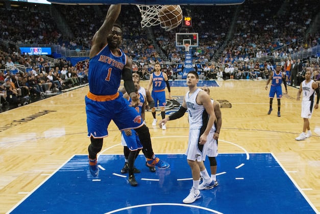 Amar'e Stoudemire Dunks on Bismack Biyombo