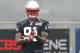 FOXBORO, MA - JULY 26: Jamie Collins #91 walks into position during a drill on the first day of New England Patriots Training Camp at Gillette Stadium on July 26, 2013 in Foxboro, Massachusetts. (Photo by Jim Rogash/Getty Images)