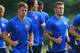 ST ALBANS, ENGLAND - AUGUST 26: Aaron Ramsey of Arsenal warms up with Jack Wilshere during a training session ahead of their UEFA Champions League Play Off second leg match against Fenerbache at London Colney on August 26, 2013 in St Albans, England. (Photo by Michael Regan/Getty Images)
