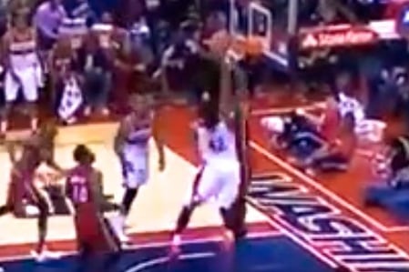 Nene Dunks on LeBron James