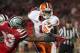 Jan 3, 2014; Miami Gardens, FL, USA; Clemson Tigers wide receiver Martavis Bryant (1) runs with the ball against Ohio State Buckeyes defensive back Tyvis Powell (23) during the first half in the 2014 Orange Bowl college football game at Sun Life Stadium. Mandatory Credit: Joshua S. Kelly-USA TODAY Sports