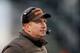 FOXBORO, MA - DECEMBER 8: Rob Chudzinski of the Cleveland Browns reacts during a game with the New England Patriots at Gillette Stadium on December 8, 2013 in Foxboro, Massachusetts. (Photo by Jim Rogash/Getty Images)