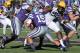 Oct 26, 2013; Manhattan, KS, USA; West Virginia Mountaineers defensive lineman Will Clarke (98) pressures Kansas State Wildcats quarterback Jake Waters (15) during the first half at Bill Snyder Family Stadium. Mandatory Credit: Jasen Vinlove-USA TODAY Sports