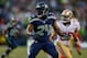 SEATTLE, WA - SEPTEMBER 15: Running back Marshawn Lynch #24 of the Seattle Seahawks runs a pass route against the San Francisco 49ers at CenturyLink Field on September 15, 2013 in Seattle, Washington. (Photo by Otto Greule Jr/Getty Images)