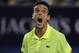 Roberto Bautista Agut of Spain celebrates after winning his second round match against Juan Martin del Potro of Argentina at the Australian Open tennis championship in Melbourne, Australia, Thursday, Jan. 16, 2014. (AP Photo/Andrew Brownbill)