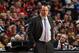 CHICAGO, IL - DECEMBER 14: Head coach of the Chicago Bulls, Tom Thibodeau, looks on during the game against the Toronto Raptors on December 14, 2013 at the United Center in Chicago, Illinois. NOTE TO USER: User expressly acknowledges and agrees that, by downloading and or using this Photograph, user is consenting to the terms and conditions of the Getty Images License Agreement. Mandatory Copyright Notice: Copyright 2013 NBAE (Photo by Gary Dineen/NBAE via Getty Images)