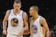 OAKLAND, CA - DECEMBER 17: Teammates David Lee #10 and Stephen Curry #30 of the Golden State Warriors talk while facing the New Orleans Pelicans on December 17, 2013 at Oracle Arena in Oakland, California. NOTE TO USER: User expressly acknowledges and agrees that, by downloading and or using this photograph, user is consenting to the terms and conditions of Getty Images License Agreement. Mandatory Copyright Notice: Copyright 2013 NBAE (Photo by Rocky Widner/NBAE via Getty Images)