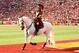 LOS ANGELES, CA - NOVEMBER 10: USC mascot Traveler performs during the game between the USC Trojans and the Arizona State Sun Devils at the Los Angeles Memorial Coliseum on November 10, 2012 in Los Angeles, California. USC won 38-17. (Photo by Stephen Dunn/Getty Images)