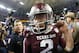 Dec 31, 2013; Atlanta, GA, USA; Texas A&M Aggies quarterback Johnny Manziel (2) celebrates defeating the Duke Blue Devils during the 2013 Chick-fil-A Bowl at the Georgia Dome. Texas A&M won 52-48. Mandatory Credit: Paul Abell-USA TODAY Sports