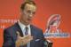 Denver Broncos quarterback Peyton Manning answers questions at the post game press conference after the AFC Championship NFL playoff football game in Denver, Sunday, Jan. 19, 2014. The Broncos defeated the Patriots 26-16 to advance to the Super Bowl. (AP Photo/Jack Dempsey)