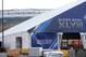 Jan 18, 2014; East Rutherford, NJ, USA; A general view of preparations for Super Bowl XLVIII at MetLife Stadium. Mandatory Credit: Joe Camporeale-USA TODAY Sports
