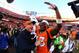 DENVER, CO - JANUARY 19: Duke Ihenacho #33 of the Denver Broncos celebrates with head coach John Fox after they defeated the New England Patriots 26 to 16 during the AFC Championship game at Sports Authority Field at Mile High on January 19, 2014 in Denver, Colorado. (Photo by Justin Edmonds/Getty Images)