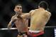 Jun 22, 2012; Atlantic City, NJ, USA; Ricardo Lamas (left) fights Hatsu Hioki in a featherweight bout during UFC on FX at Revel Resort and Casino. Ricardo Lamas won the fight by unanimous decision in the third round. Mandatory Credit: Joe Camporeale-USA TODAY Sports