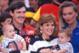 Davey Allison celebrates with wife Liz and their two children following his 1992 Daytona 500 victory.