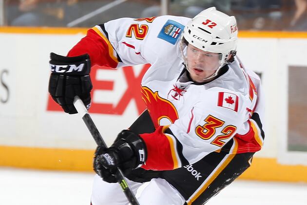 Flames' Byron Leaves Monday's Game with Lower-Body Injury