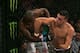 WSOF lightweight contender Nick Newell lands an elbow against Keon Caldwell.