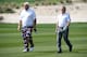 DOHA, QATAR - JANUARY 21: John Daly of the USA and Gordon Strachan the manager of Scotland in action during the pro-am event prior to the start of the Comercial Bank Qatar Masters at the Doha Golf Club on January 21, 2014 in Doha, Qatar. (Photo by Ross Kinnaird/Getty Images)