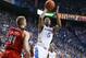 LEXINGTON, KY - DECEMBER 28: Andrew Harrison #5 of the Kentucky Wildcats shoots the ball during 73-66 win over the Louisville Cardinals at Rupp Arena on December 28, 2013 in Lexington, Kentucky. (Photo by Andy Lyons/Getty Images)