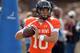 Jan 20, 2014; Fairhope, AL, USA; South Squad quarterback Jimmy Garoppolo of Eastern Illinois (10) rolls out to pass during practice at Fairhope Municipal Stadium. Mandatory Credit: John David Mercer-USA TODAY Sports