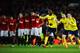 MANCHESTER, ENGLAND - JANUARY 22: (L-R) Jozy Altidore, Phil Bardsley and Adam Johnson of Sunderland celebrate following their team's 2-1 victory in the penalty shootout during the Capital One Cup semi final, second leg match between Manchester United and Sunderland at Old Trafford on January 22, 2014 in Manchester, England. (Photo by Laurence Griffiths/Getty Images)
