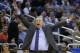 Chicago Bulls coach Tom Thibodeau yells to his players on the court during the second half of an NBA basketball game against the Orlando Magic in Orlando, Fla., Wednesday, Jan. 15, 2014. Chicago won 128-125 in triple overtime. (AP Photo/John Raoux)