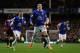 Ross Barkley celebrates after scoring for Everton.
