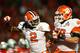 MIAMI GARDENS, FL - JANUARY 03: Sammy Watkins #2 and Ryan Norton #58 of the Clemson Tigers celebrate after a Watkins touchdown in the first quarter against the Ohio State Buckeyes during the Discover Orange Bowl at Sun Life Stadium on January 3, 2014 in Miami Gardens, Florida. (Photo by Streeter Lecka/Getty Images)