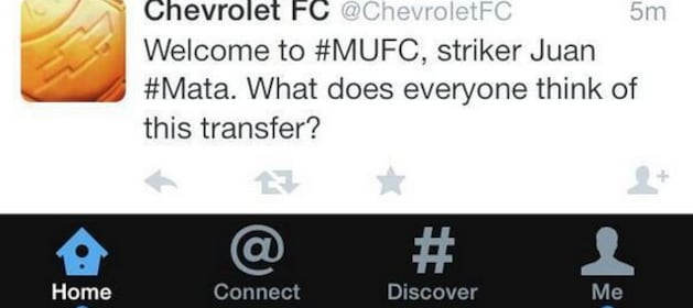 Chevrolet Prematurely Welcomes Juan Mata to Manchester United