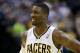 Indiana Pacers center Roy Hibbert smiles in the second half of an NBA basketball game against the New Orleans Pelicans in Indianapolis, Saturday, Jan. 4, 2014. (AP Photo/R Brent Smith)