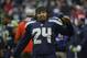 Seattle Seahawks' Marshawn Lynch (24) warms up before the NFL football NFC Championship game against the San Francisco 49ers Sunday, Jan. 19, 2014, in Seattle. (AP Photo/Ted S. Warren)