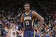 OAKLAND, CA - JANUARY 20: Roy Hibbert #55 of the Indiana Pacers in a game against the Golden State Warriors on January 20, 2014 at Oracle Arena in Oakland, California. NOTE TO USER: User expressly acknowledges and agrees that, by downloading and or using this photograph, user is consenting to the terms and conditions of Getty Images License Agreement. Mandatory Copyright Notice: Copyright 2013 NBAE (Photo by Rocky Widner/NBAE via Getty Images)
