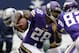 Minnesota Vikings running back Adrian Peterson (28) finds running room from the line of scrimmage during the first half of an NFL football game against the Dallas Cowboys, Sunday, Nov. 3, 2013, in Arlington, Texas. (AP Photo/Nam Y. Huh)