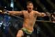Apr 20, 2013; San Jose, CA, USA; Josh Thomson celebrates after defeating Nate Diaz (not pictured) during the lightweight bout of the UFC on Fuel TV at HP Pavilion. Mandatory Credit: Kyle Terada-USA TODAY Sports