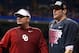 NEW ORLEANS, LA - JANUARY 02: Head coach Bob Stoops and MVP Trevor Knight #9 of the Oklahoma Sooners celebrate after their 45-31 win over the Alabama Crimson Tide during the Allstate Sugar Bowl at the Mercedes-Benz Superdome on January 2, 2014 in New Orleans, Louisiana. (Photo by Streeter Lecka/Getty Images)