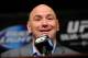 UFC President Dana White speaks during a news conference after the UFC 162 mixed martial arts matches Saturday, July 6, 2013, in Las Vegas. Weidman won with a second round TKO. (AP Photo/David Becker)