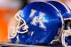 Oct 24, 2013; Starkville, MS, USA; Kentucky Wildcats helmet during the game against the Mississippi State Bulldogs at Davis Wade Stadium. Mississippi State Bulldogs win the game against Kentucky Wildcats 28-22. Mandatory Credit: Spruce Derden-USA TODAY Sports