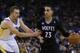 Golden State Warriors' David Lee, left, guards Minnesota Timberwolves' Kevin Martin (23) during the second half of an NBA basketball game Friday, Jan. 24, 2014, in Oakland, Calif. (AP Photo/Ben Margot)