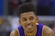 Los Angeles Lakers forward Nick Young looks on during the second half of an NBA basketball game against the Los Angeles Clippers, Friday, Jan. 10, 2014, in Los Angeles. (AP Photo/Mark J. Terrill)