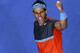 Rafael Nadal of Spain celebrates after defeating Roger Federer of Switzerland during their semifinal at the Australian Open tennis championship in Melbourne, Australia, Friday, Jan. 24, 2014. (AP Photo/Eugene Hoshiko)