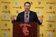 LOS ANGELES, CA - DECEMBER 03: Steve Sarkisian speaks at a press conference introducing him as the new USC head football coach at the John McKay Center at the University of Southern California on December 3, 2013 in Los Angeles, California. (Photo by Stephen Dunn/Getty Images)