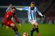 HUDDERSFIELD, ENGLAND - JANUARY 25: Danny Green of Charlton Athletic battles with Dale Stephens of Huddersfield during the Budweiser FA Cup Fourth Round match between Huddersfield Town and Charlton Athletic at John Smith's Stadium on January 25, 2014 in Huddersfield, England. (Photo by Laurence Griffiths/Getty Images)