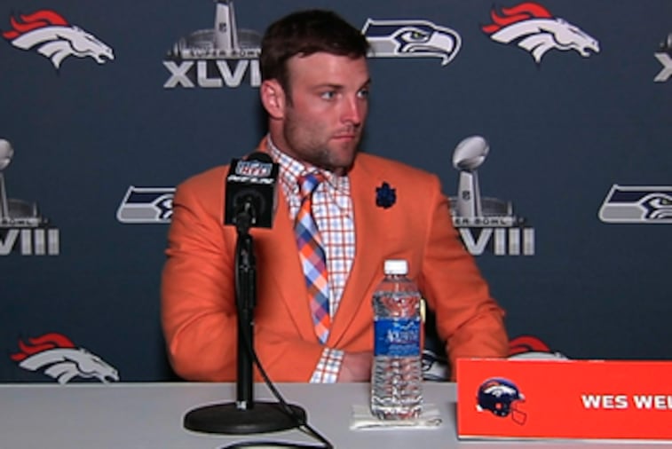 Broncos' Wes Welker Shows off Team Spirit with Awesome Suit