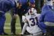Buffalo Bills safety Jairus Byrd receives attention after an injury in the first quarter of an NFL football game against the New England Patriots Sunday, Dec. 29, 2013, in Foxborough, Mass. (AP Photo/Steven Senne)