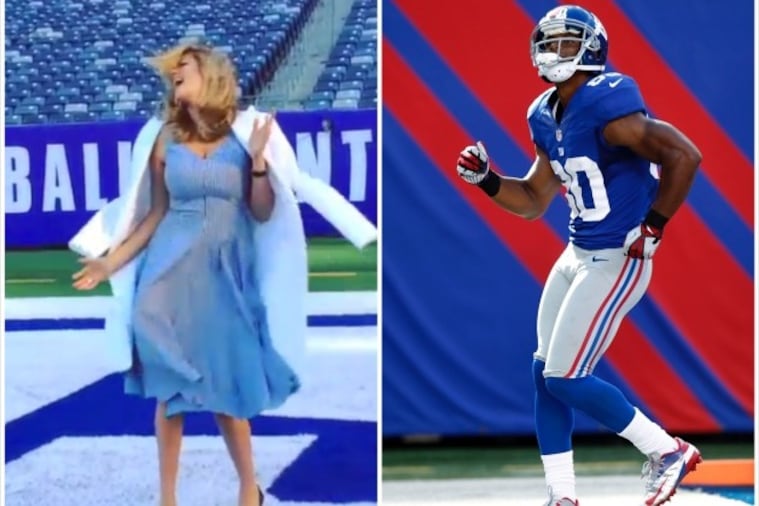 Kate Upton Does the Victor Cruz Salsa Dance in MetLife Stadium's End Zone