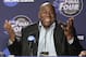 FILE - This April 6, 2009 file photo shows former Lakers star Magic Johnson during a news conference before the championship game between Michigan State and North Carolina at the men's NCAA Final Four college basketball tournament, in Detroit. A group that includes Johnson and longtime baseball executive Stan Kasten agreed Tuesday night, March 27, 2012, to buy the Los Angeles Dodgers from Frank McCourt for a record $2 billion. (AP Photo/Amy Sancetta, File)
