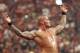 WWE Superstar Randy Orton celebrates victory during WrestleMania XXVI on March 28, 2010, at University of Phoenix Stadium in Glendale, Arizona. (AP Photo/Rick Scuteri)