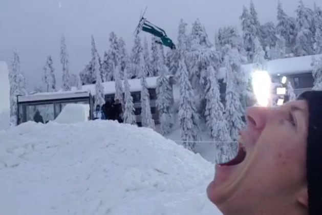 Olympic Skier Travis Gerrits Eats Fellow Olympian with Help of Vine Magic
